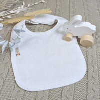 Eco Friendly 'Zero' White Ribbed Bib Bandana Bib.