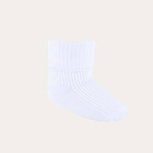 Plain White Turnover Socks (0-3m)