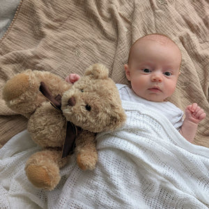 White Cellular Baby Blanket - Soft & Breathable Baby Blanket.