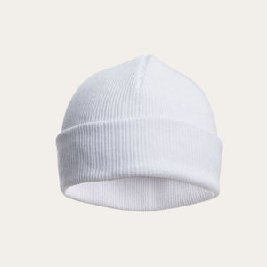 White Knit Cotton Baby Beanie Hat (0-12 Months) Baby Hat.