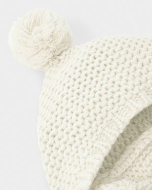 White knitted acrylic baby poncho for 3-6 months
