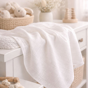 White cotton baby muslin square