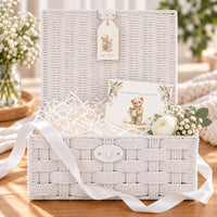 White Paper Rope Wicker Nursery Baskets Empty Hamper.