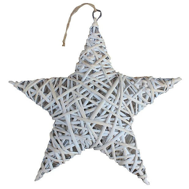 White wicker star decoration