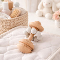 Wooden and silicone baby teething rings suitable from birth