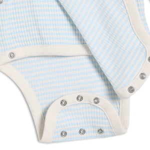 Wrapover striped bodysuit with extra popper