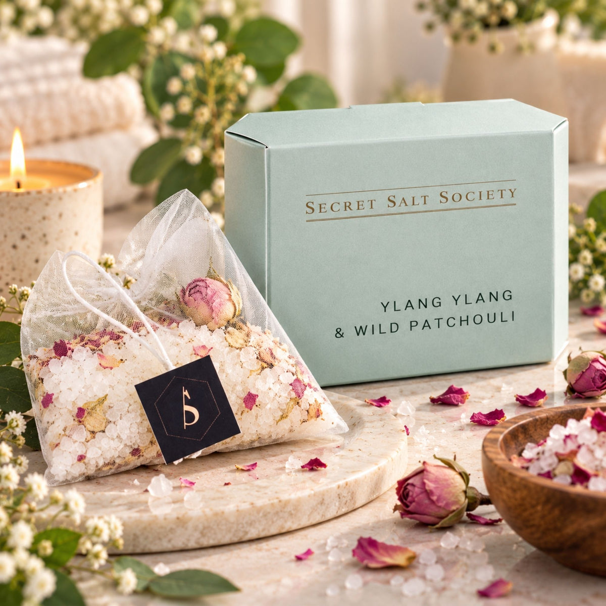 Ylang Ylang & Wild Patchouli Mineral Bath Infusion (50g) Mum Bath & Body.