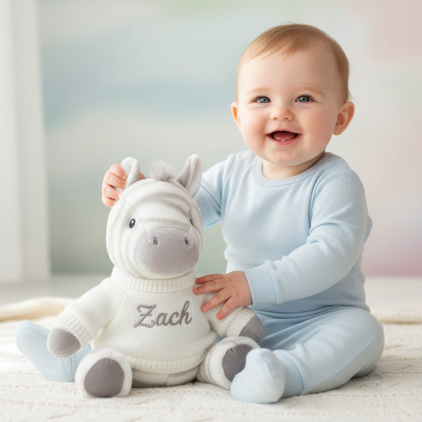 Soft Huggable Toy Zebra 25cm (100% Recycled) Cuddly Toys.