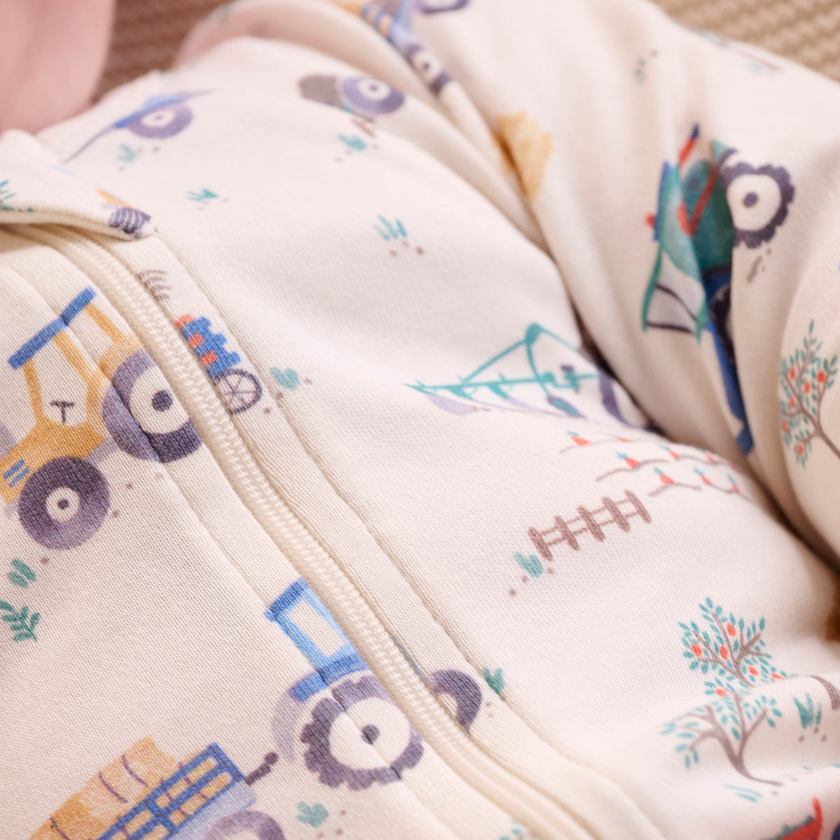 Baby boy growsuit set with tractor and farm prints