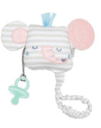 baby teether - soft elephant pink and grey design.
