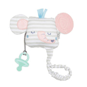 baby teether - soft elephant pink and grey design.
