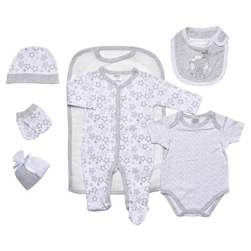 Baby Clothes Set - Unisex Neutral &#39;Star &amp; Elephant&#39; 7 pc Layette