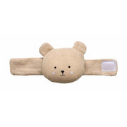 Biscuit coloured wrist rattle with a teddy bear design.  Perfect to help fine tune motor skills