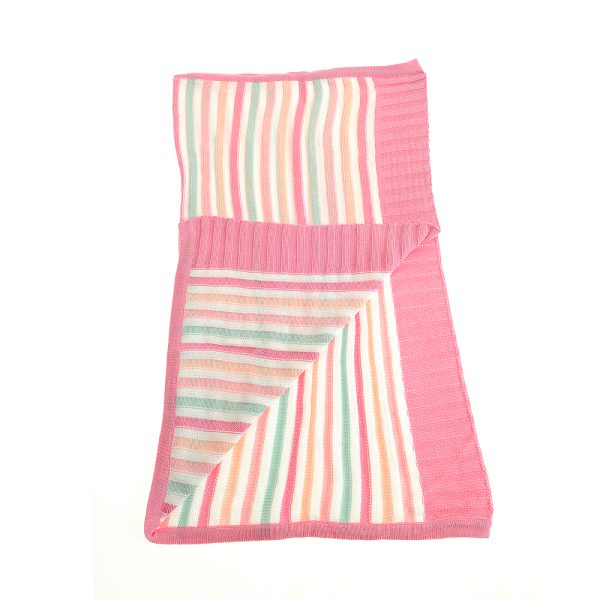 Snug Pink & Green Stripes Blanket