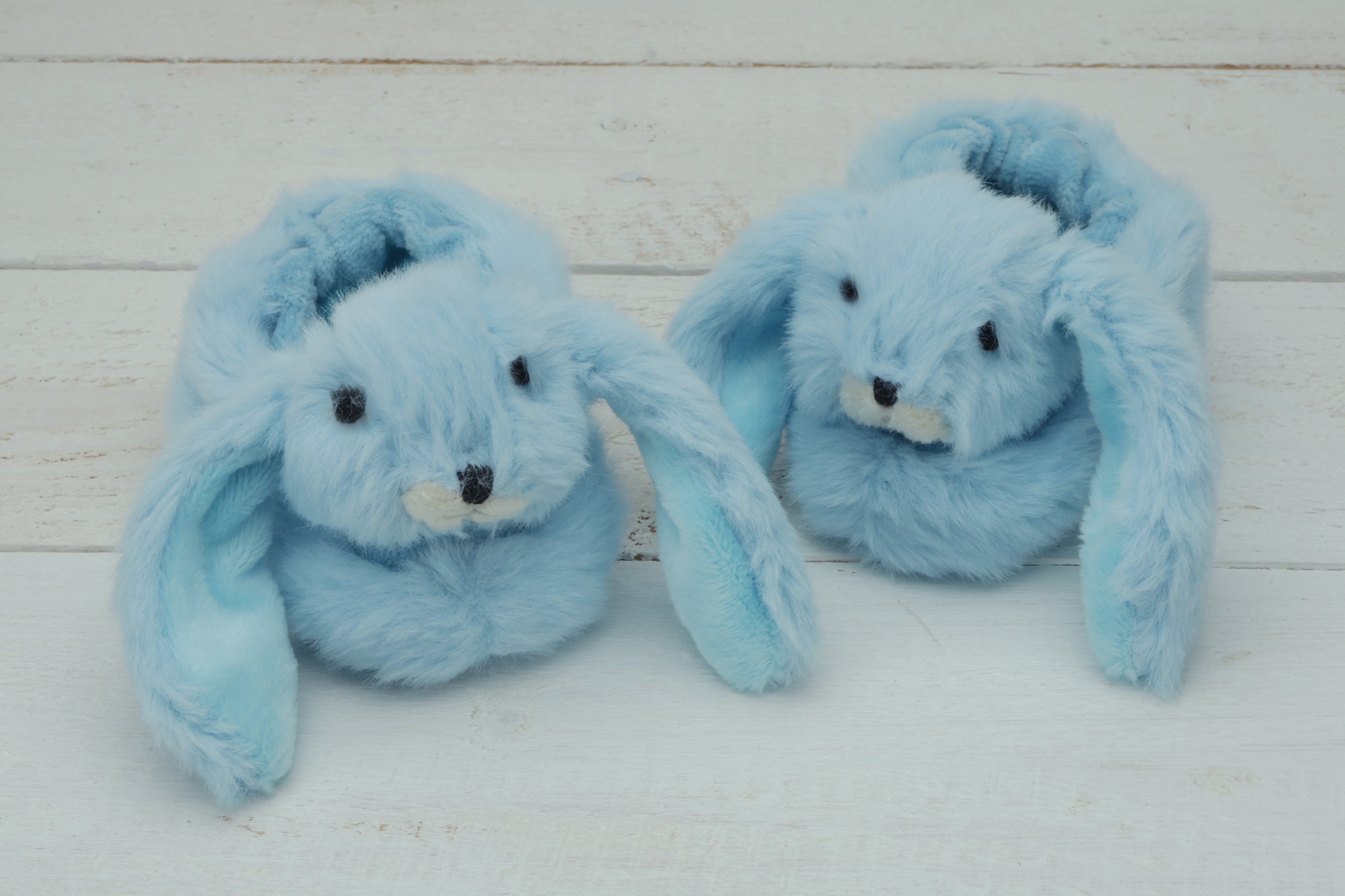 Bunny Baby Slippers Blue - 0-6 months