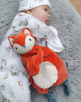 baby with toy fox