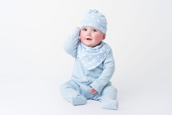 Blue With White Stars Knot Hat