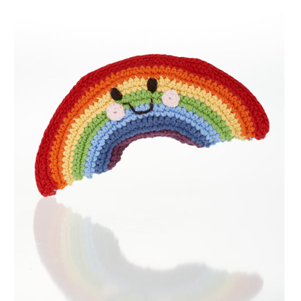 Organic 'Friendly Rainbow' Toy Rattle - Baby Rattles - Bumbles & Boo