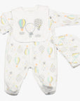 baby clothing set with hot air balloons. 