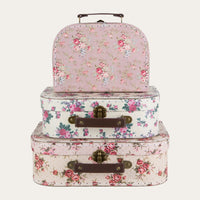 Vintage Rose'  Suitcase Luggage Storage Set