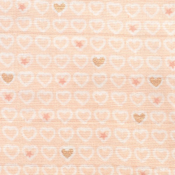 Large Rose Gold Hearts Muslin