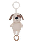 Pull down musical puppy.  Perfect for keeping the little one entertained in the car or pram.