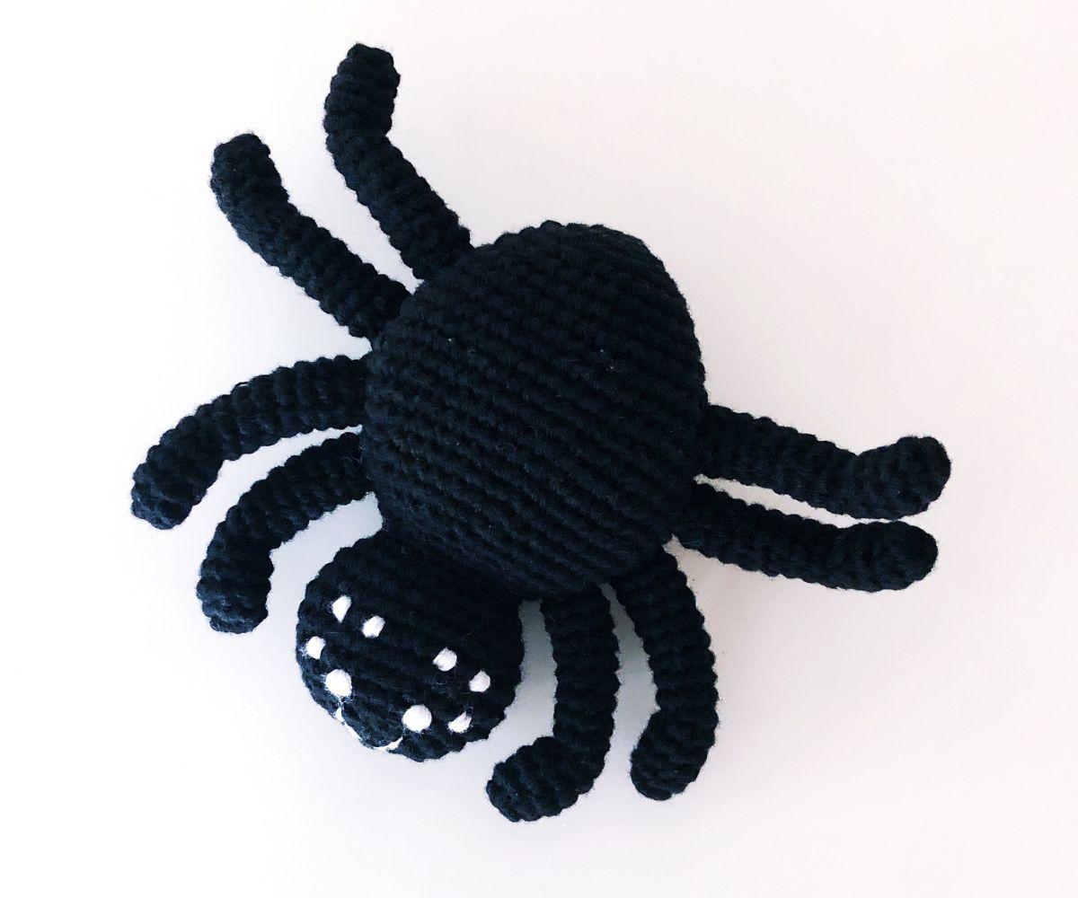 Crochet Black Spider Rattle