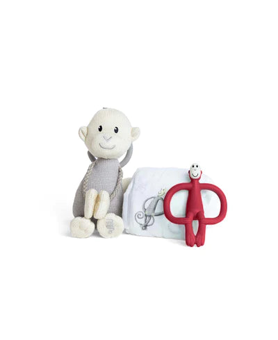 Limited Edition Matchstick Monkey Red Soothe &amp; Play Gift Set (Toy, Muslin and Teether)