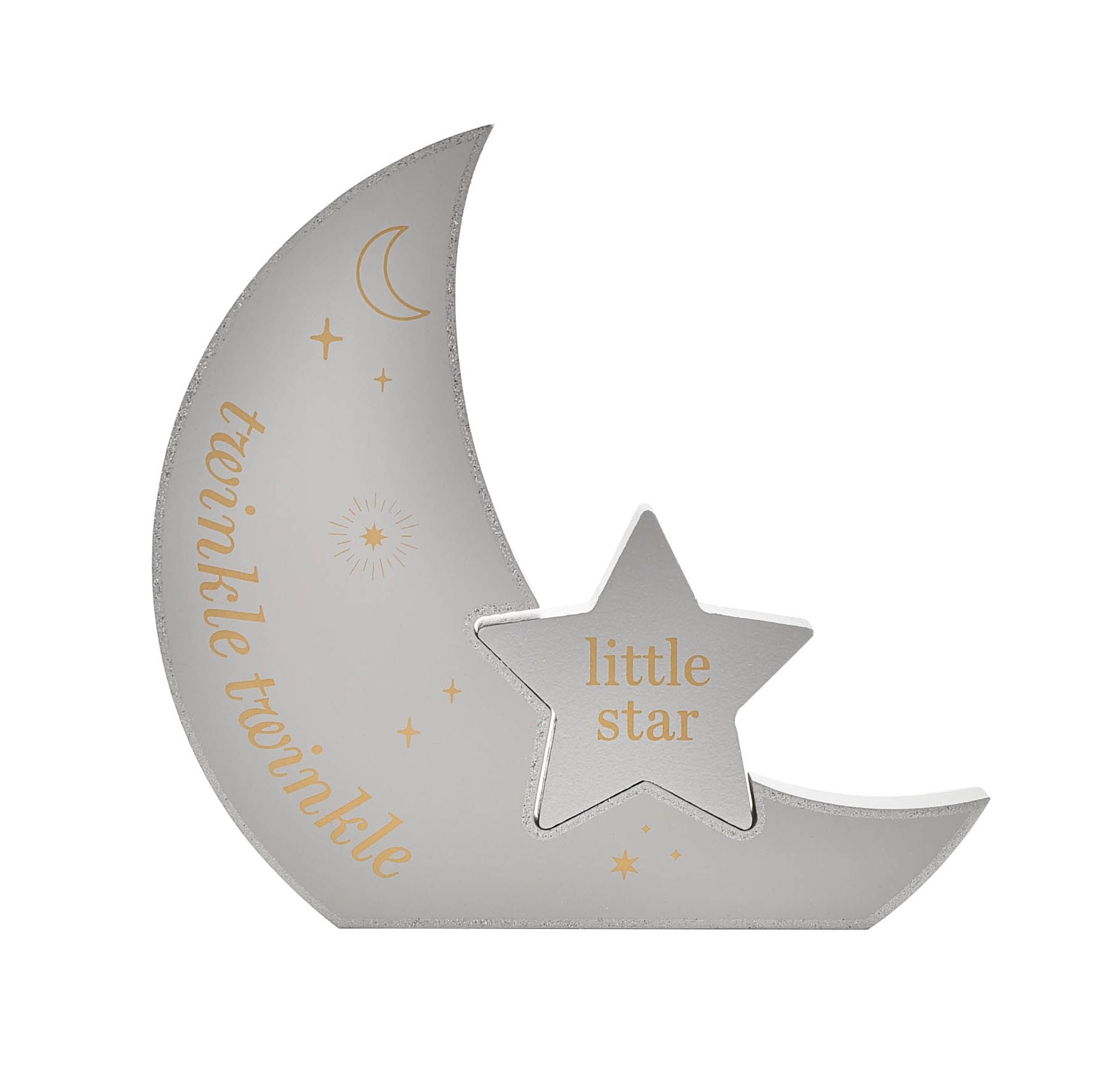 Wooden Moon Nursery Plaque 'Twinkle Twinkle Little Star'