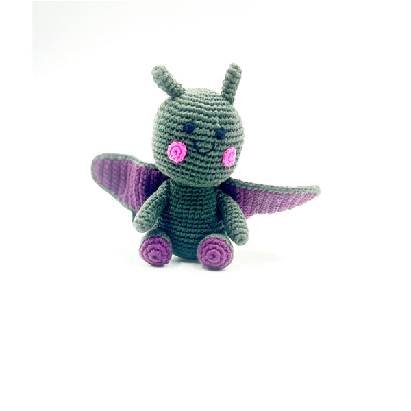 Organic Grey Moth Rattle Toy