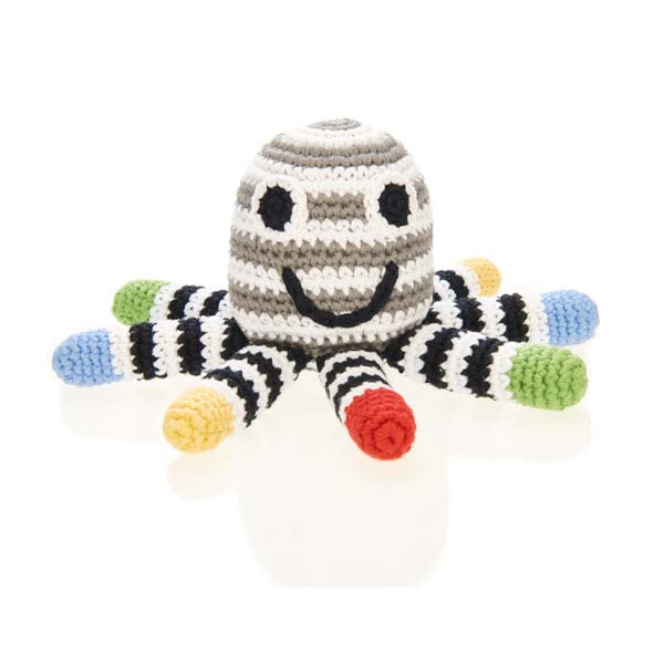 Organic Sensory Black and White Octopus Rattle Rattle.