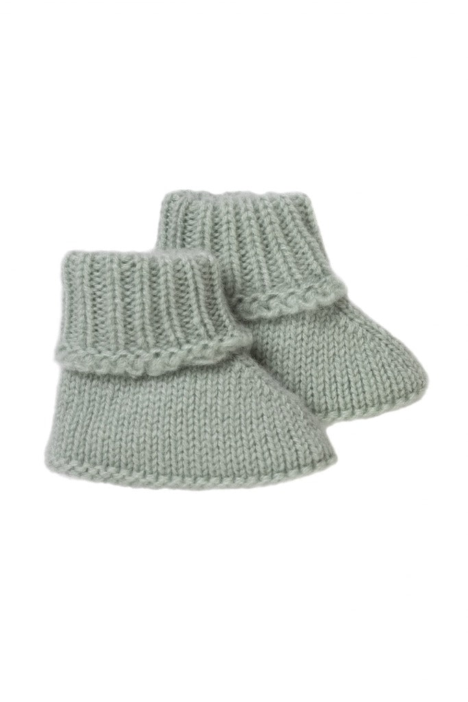 Cashmere Baby Bootees Duck Egg 0-3 Months