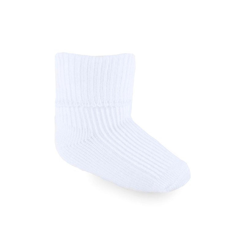 Plain White Turnover Socks (0-3m)