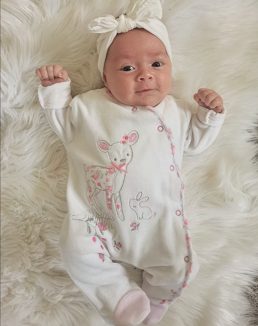 Deer &amp; Rabbit Velour Baby Outfit