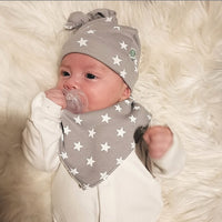 Grey with White Stars Bandana Dribble Bib Bandana Bib.