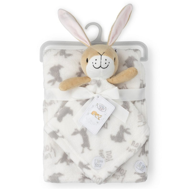 baby Blanket and comforter gift set white/grey