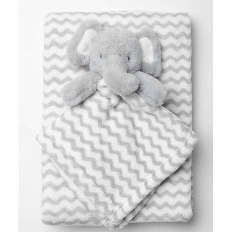 Baby Unisex Elephant Comforter &amp; Blanket Set