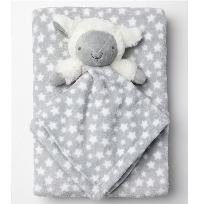 Baby Unisex Sheep Comforter &amp; Blanket Set
