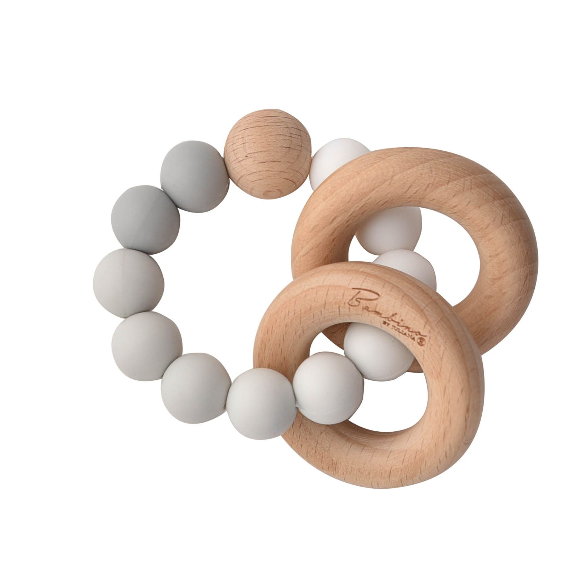 Wood and Silicon Grey Teething Toy