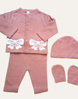 baby girl outfit clothing dusty pink knit