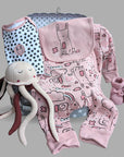 Baby girl clothing hamper gift with organic jellyfish and baby booties.