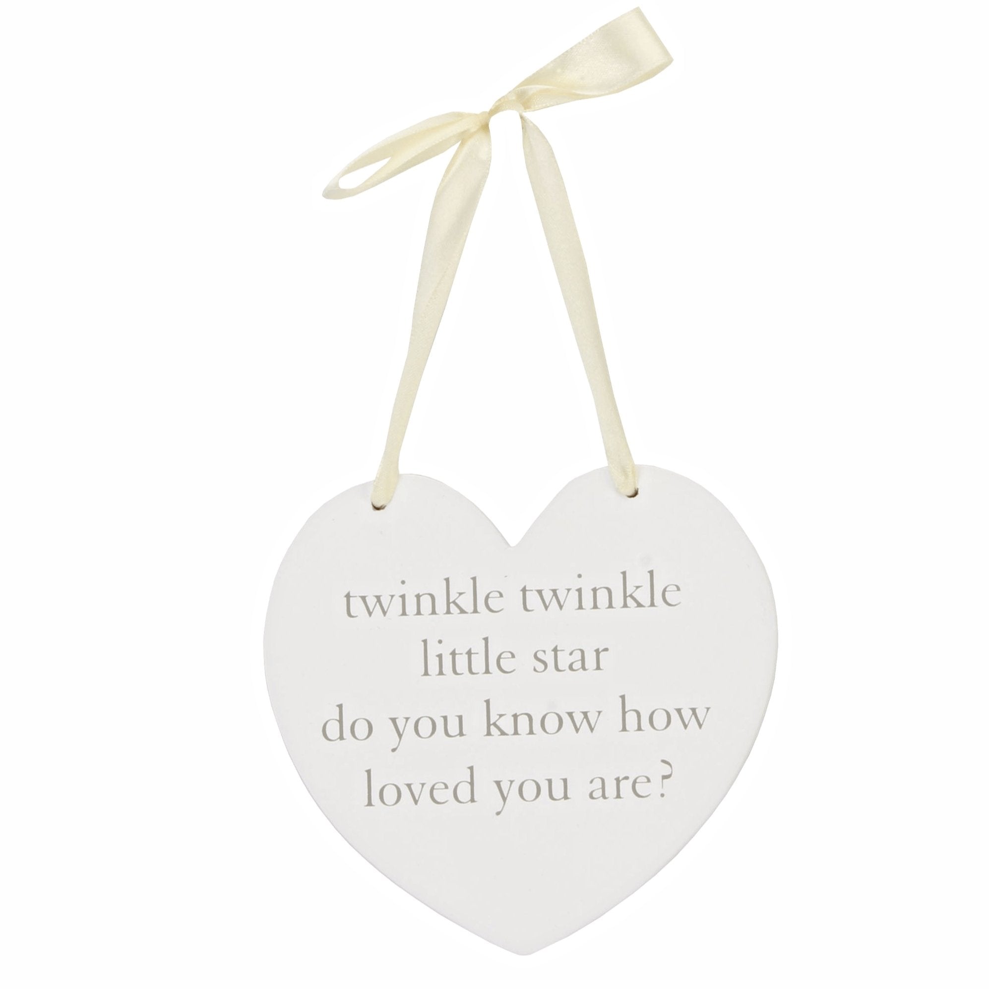 Baby Plaque, Adorable Twinkle Twinkle Heart Shaped Keepsake Plaque - Bumbles &amp; Boo