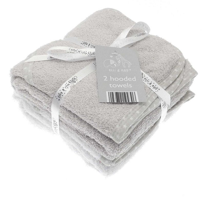Elli &amp; Raff Soft Hooded Bath Towel Bundle Grey