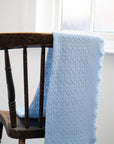 Beautiful soft blue cashmere shawl blanket.  Perfect new baby gift