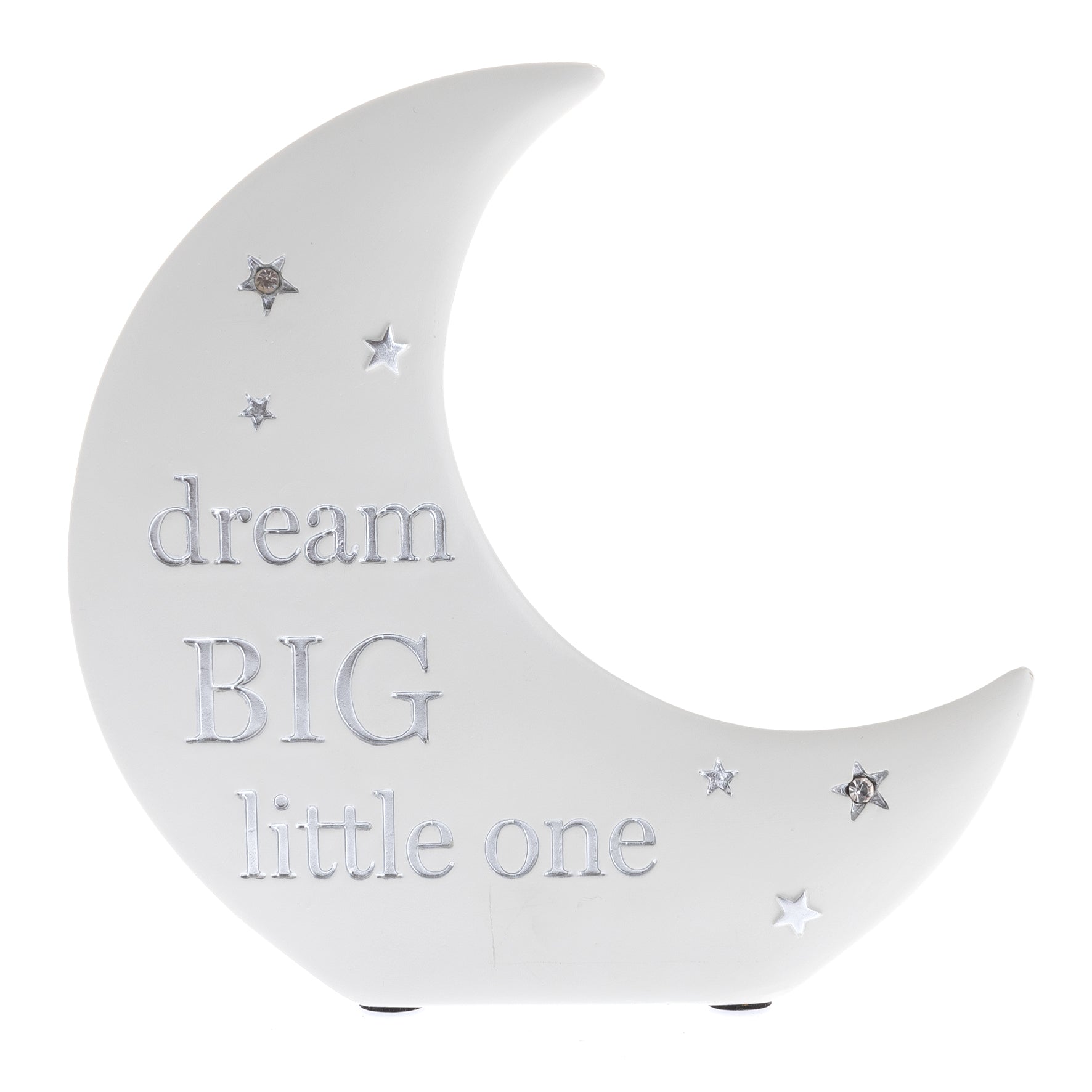 Bambino Moon Shaped Resin Money Box &quot;Dream Big&quot; 15cm