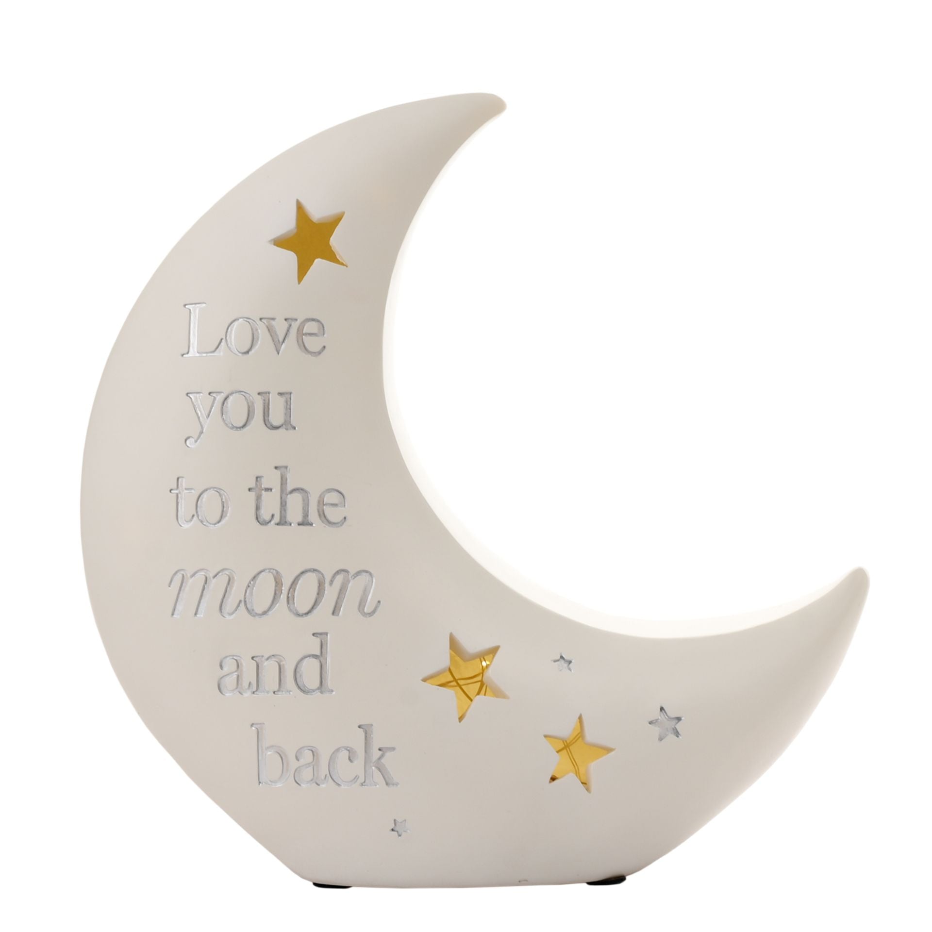 Bambino Moon Shaped Resin Night Light &quot;Love you to the Moon&quot;