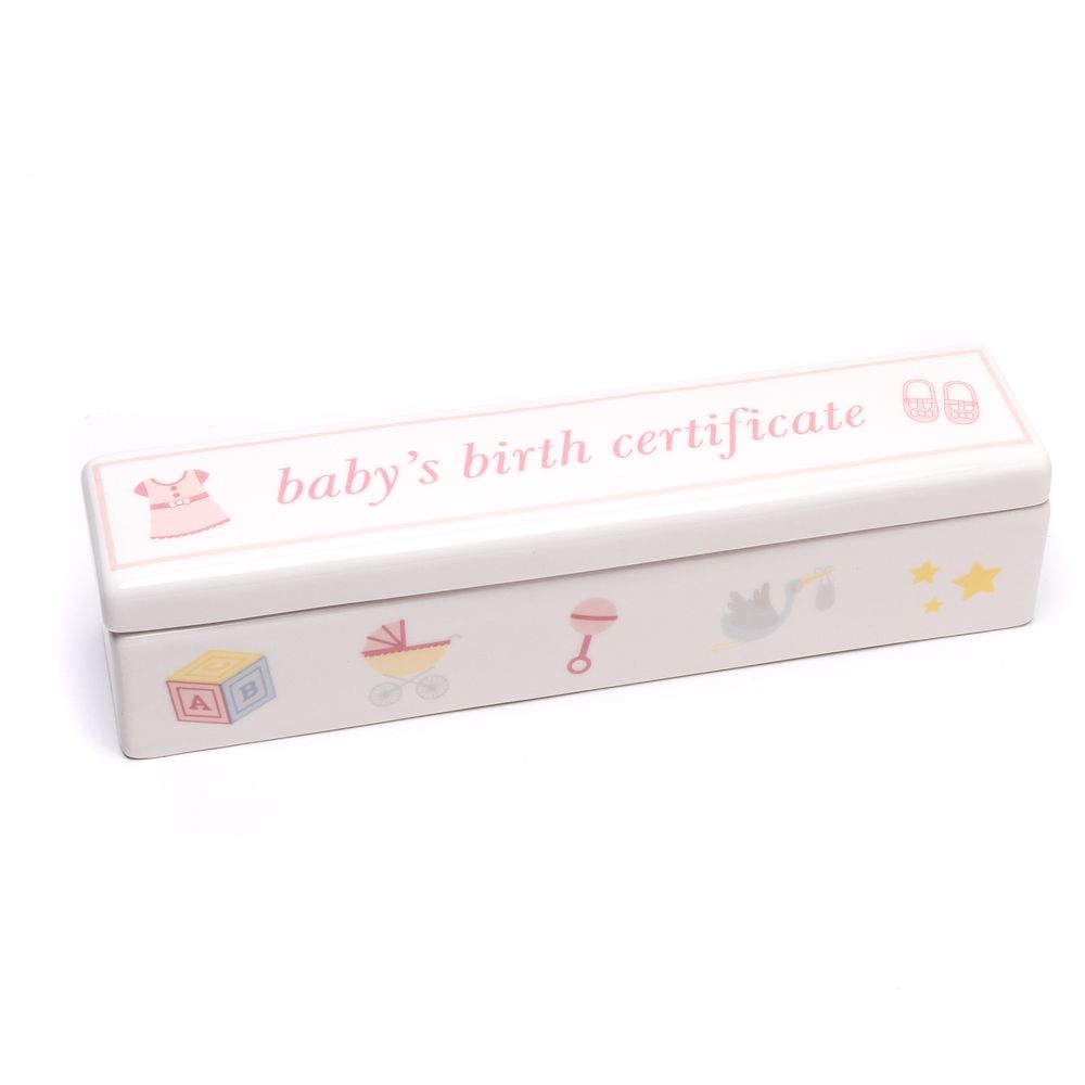 Pink &#39;Baby&#39;s Birth Certificate&#39; Holder