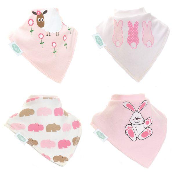 Cute Pinks Set of 4 Bibs By Ziggle - Bumbles &amp; Boo