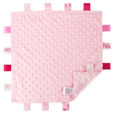 Pink Taggie Comforter Blanket With Ribbons