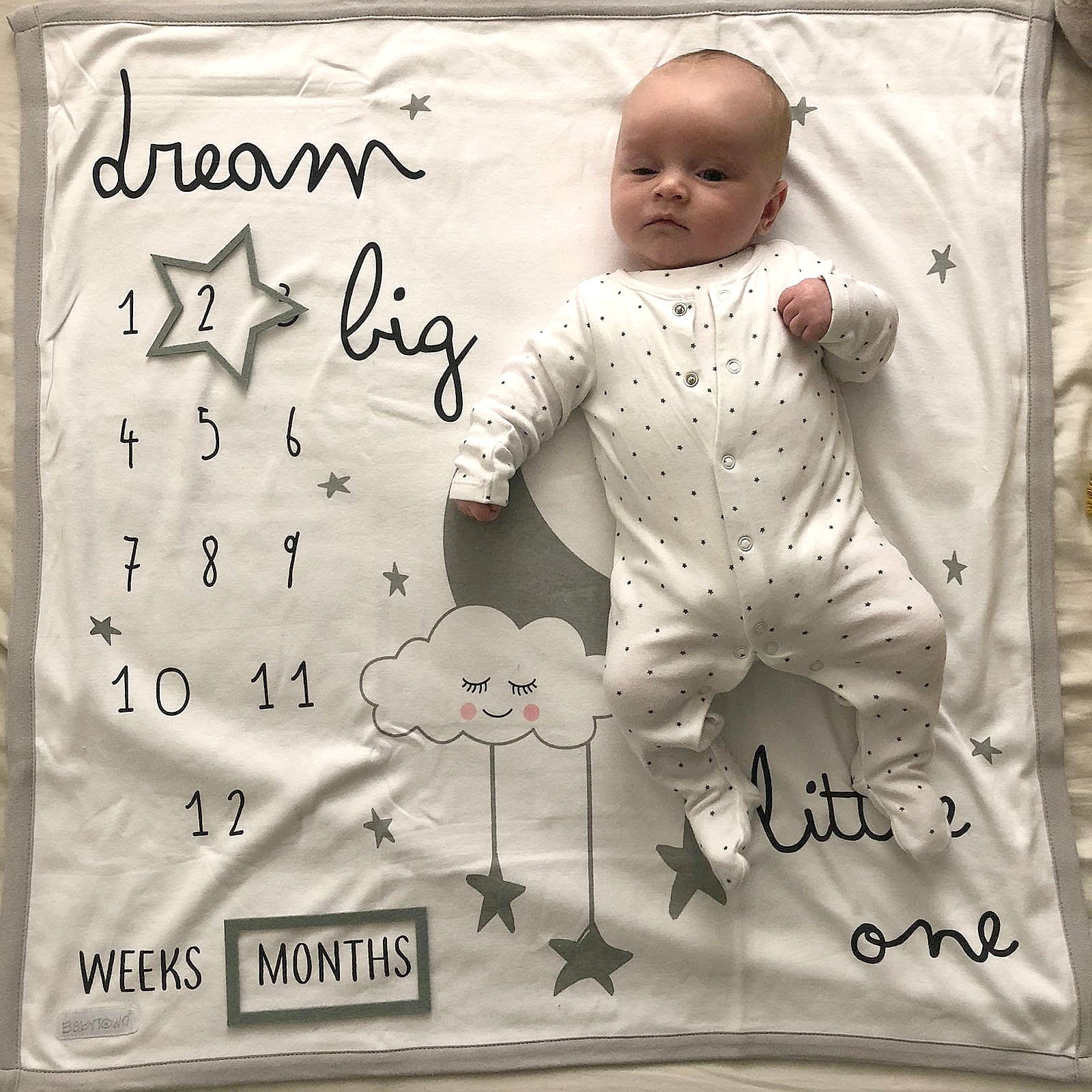 Milestone Baby Blanket with 2 Milestone Markers